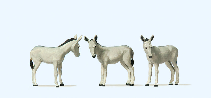 Preiser 10151 Donkeys (3) Exclusive Figure Set HO