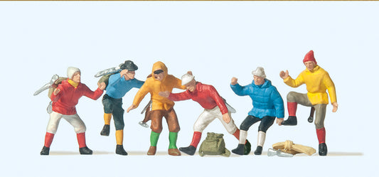 Preiser 10190 Mountain Climbers (6) with Equipment Exclusive Figure Set HO