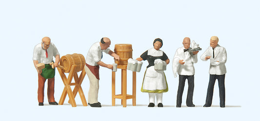Preiser 10210 Innkeepers (2) Waiters (2) & Waitress Exclusive Figure Set HO