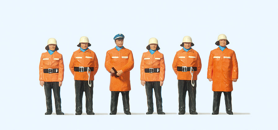 Preiser 10214 Firemen in Protective Clothes (6) Exclusive Figure Set HO