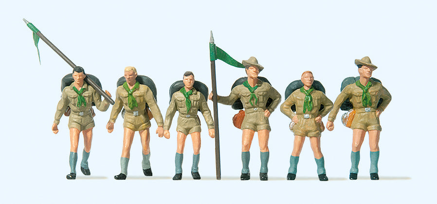 Preiser 10260 Boy Scouts (6) Exclusive Figure Set HO