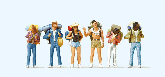 Preiser 10296 Young Backpackers (6) Exclusive Figure Set HO