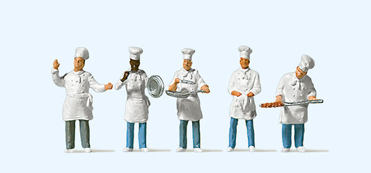 Preiser 10329 Chefs (5) Exclusive Figure Set HO
