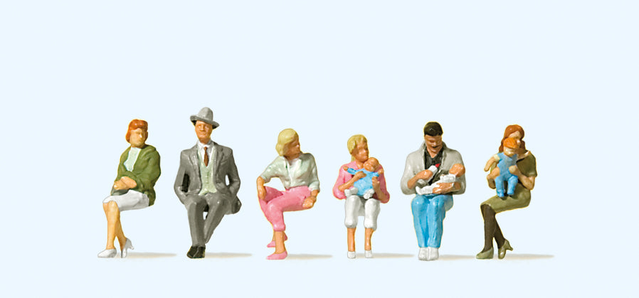 Preiser 10332 Seated People (6) Exclusive Figure Set HO