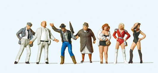 Preiser 10346 Threatening People (7) Exclusive Figure Set HO