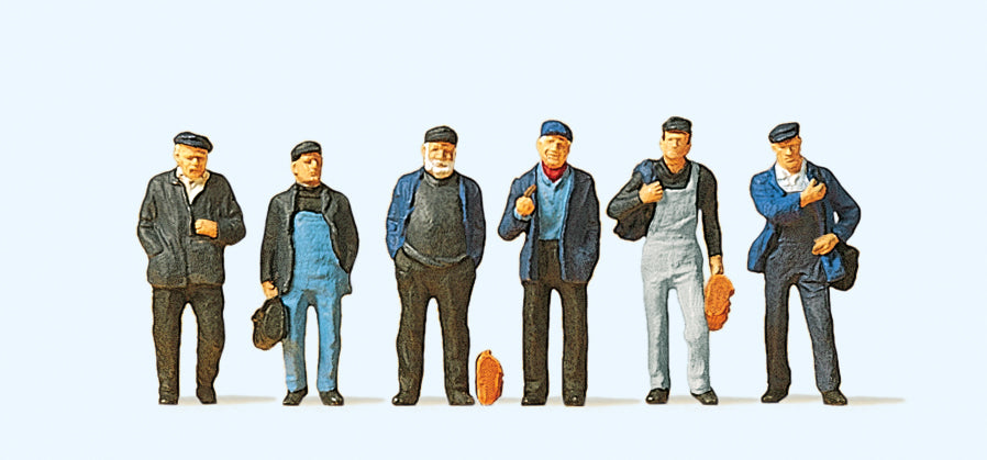 Preiser 10350 Industrial Workers (6) Exclusive Figure Set HO