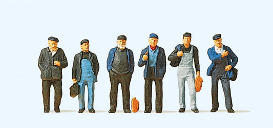 Preiser 10350 Industrial Workers (6) Exclusive Figure Set HO