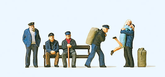 Preiser 10352 At the Ship Berth (6) Exclusive Figure Set HO