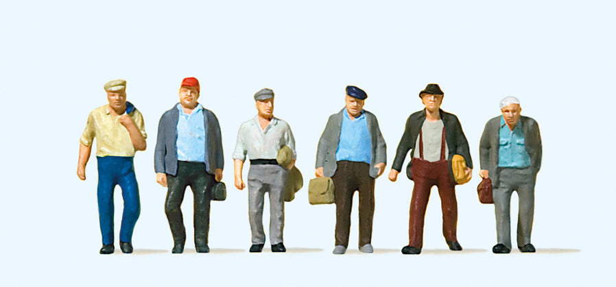Preiser 10366 Male Commuters (6) Exclusive Figure Set HO