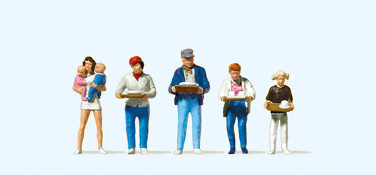 Preiser 10367 At the Canteen (5) Exclusive Figure Set HO