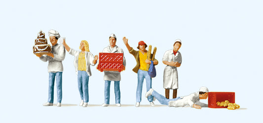 Preiser 10377 At the Bakery (5) Exclusive Figure Set HO