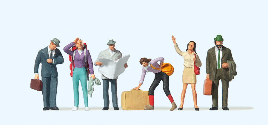 Preiser 10379 Passengers on the Platform (6) Exclusive Figure Set HO