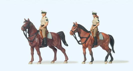 Preiser 10389 German Police on Horseback (2) Exclusive Figure Set HO