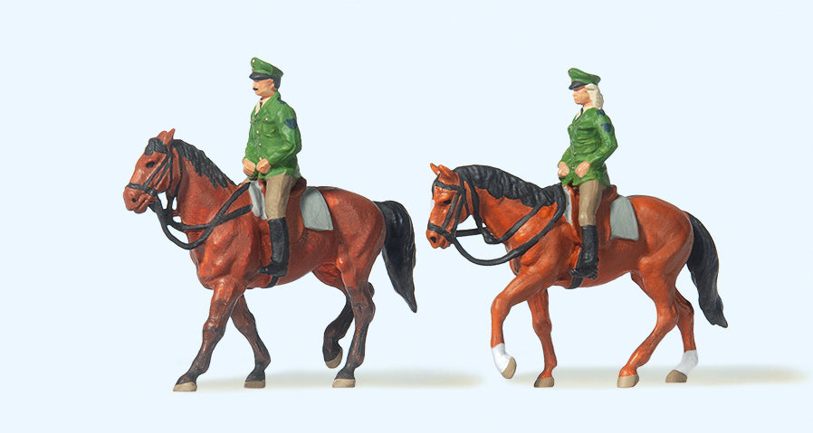 Preiser 10390 German Police on Horseback (2) Exclusive Figure Set HO