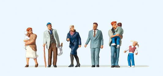 Preiser 10415 Passers By with Children (6) Exclusive Figure Set HO