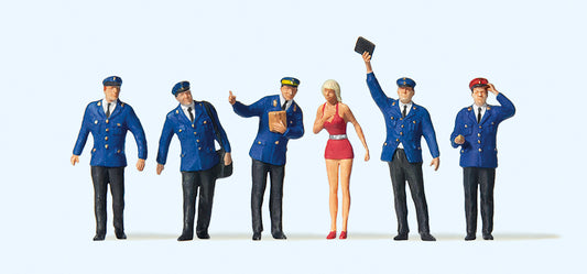 Preiser 10416 DB Railway Personnel (5) & Young Lady Exclusive Figure Set HO