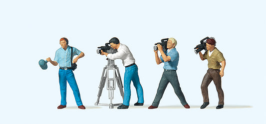Preiser 10421 TV Camera Crew (4) Exclusive Figure Set HO