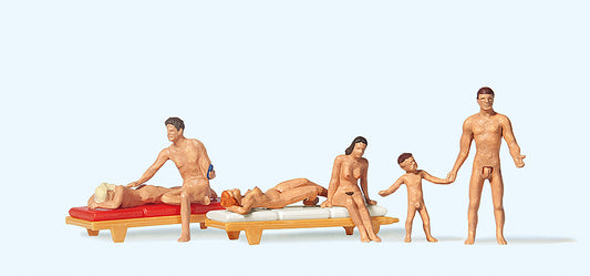 Preiser 10439 Couple/Family Nudists (6) Exclusive Figure Set HO