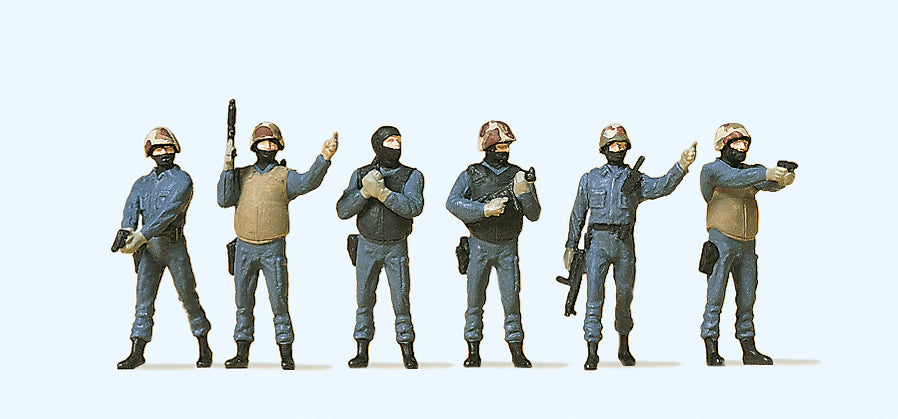 Preiser 10446 GSG9 Special Ops Police (6) Exclusive Figure Set HO