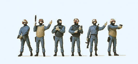 Preiser 10446 GSG9 Special Ops Police (6) Exclusive Figure Set HO