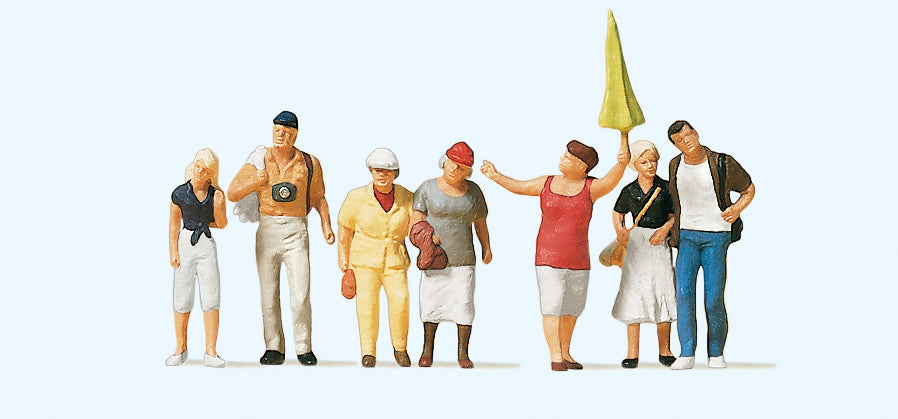 Preiser 10455 Tourists (6) with Guide Exclusive Figure Set HO