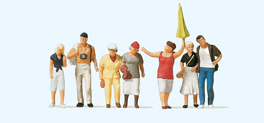 Preiser 10455 Tourists (6) with Guide Exclusive Figure Set HO