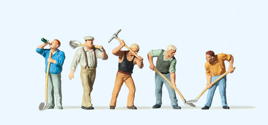 Preiser 10461 Workers (5) Exclusive Figure Set HO