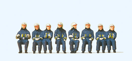 Preiser 10483 Seated Fire Crew (8) Exclusive Figure Set HO