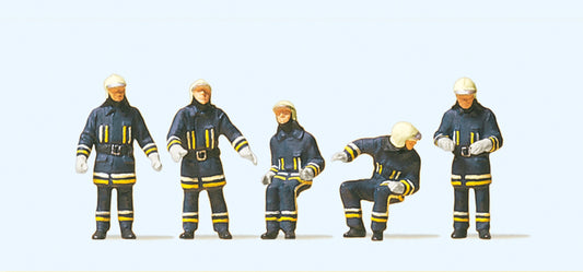 Preiser 10487 Firemen at the Fire Engine (5) Exclusive Figure Set HO