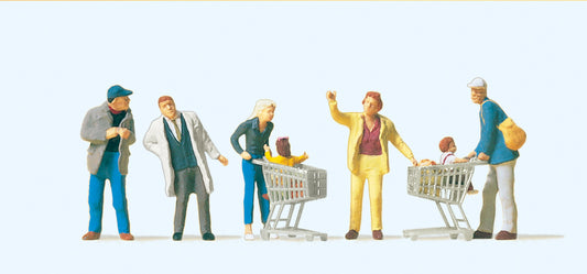 Preiser 10492 Going Shopping (7) Exclusive Figure Set HO