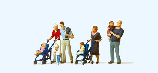 Preiser 10494 Young Families (8) Exclusive Figure Set HO