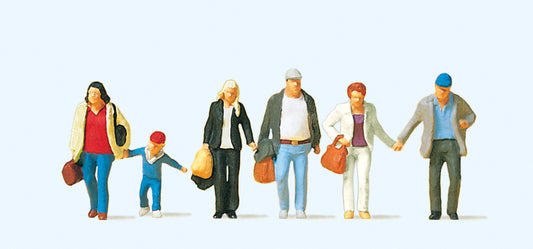Preiser 10516 Walking Travellers (6) Exclusive Figure Set HO