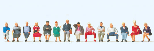 Preiser 10524 Seated Travellers (14) Exclusive Figure Set HO