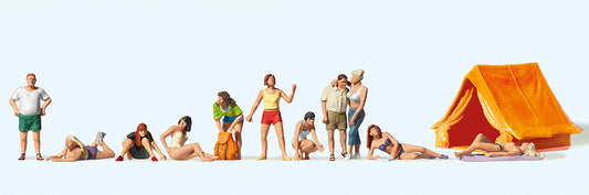 Preiser 10538 At the Campsite (11) Exclusive Figure Set HO
