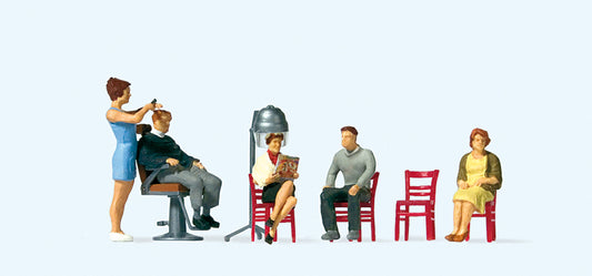 Preiser 10569 At the Hairdressers (5) Exclusive Figure Set HO