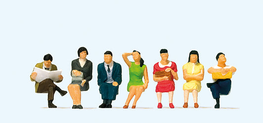 Preiser 10573 Seated Chinese Travellers (7) Exclusive Figure Set HO