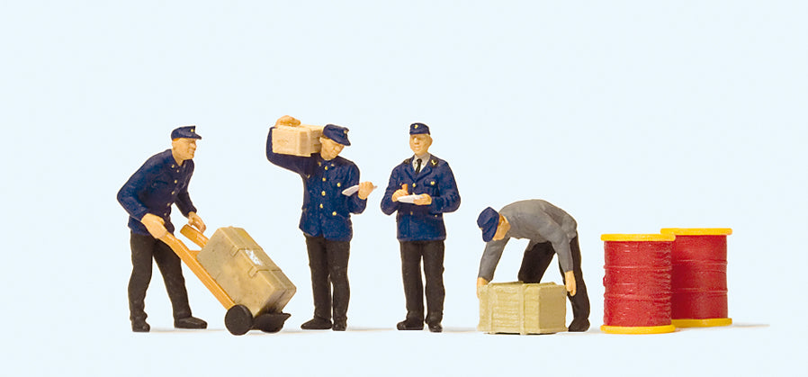 Preiser 10578 DB Delivery Men (4) with Loads Exclusive Figure Set HO