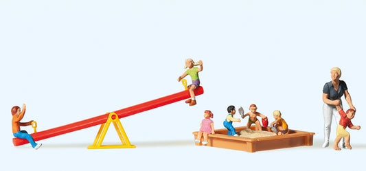 Preiser 10587 Children at Play Scene (8) Exclusive Figure Set HO