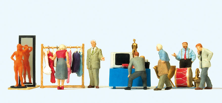 Preiser 10619 At the Flea Market Scene (6) Exclusive Figure Set HO