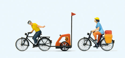 Preiser 10636 Family Bicycle Ride (3) Exclusive Figure Set HO