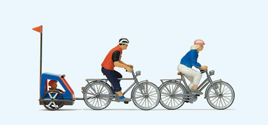 Preiser 10638 Family Bicycle Ride (3) Exclusive Figure Set HO