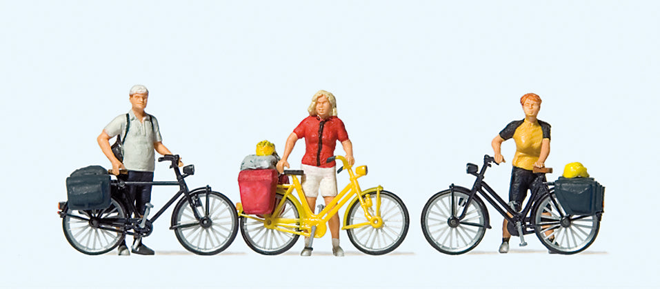 Preiser 10643 Standing Cyclists in Sportswear (3) Exclusive Figure Set HO