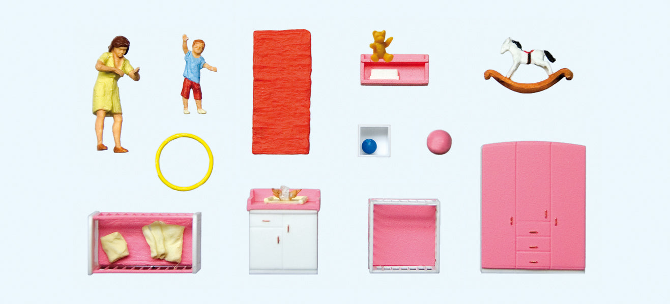 Preiser 10645 Nursery Scene (2) Exclusive Figure Set HO