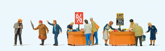 Preiser 10647 Bargain Hunters (10) Exclusive Figure Set HO