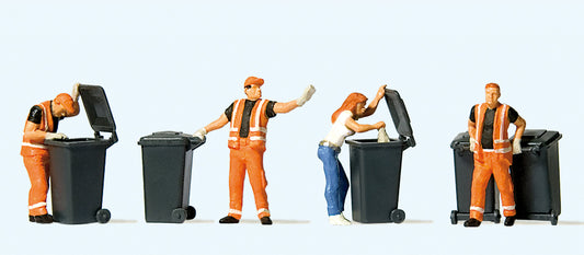 Preiser 10651 Modern Refuse Collection Scene (4) Exclusive Figure Set HO