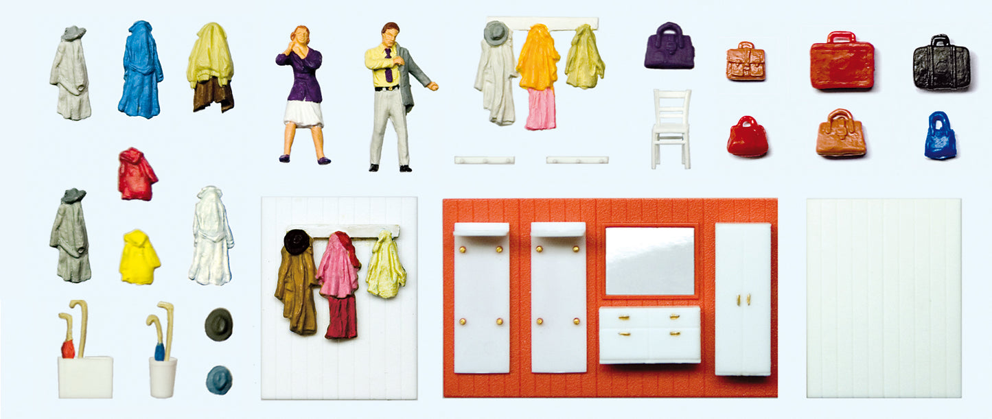 Preiser 10658 Cloakroom Scene (2) Exclusive Figure Set HO
