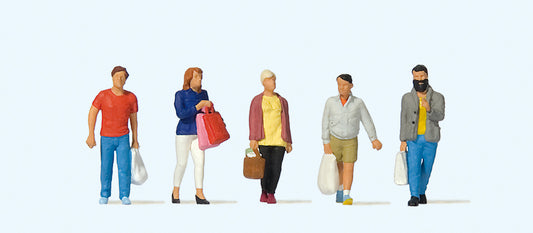 Preiser 10673 Shoppers (5) Exclusive Figure Set HO