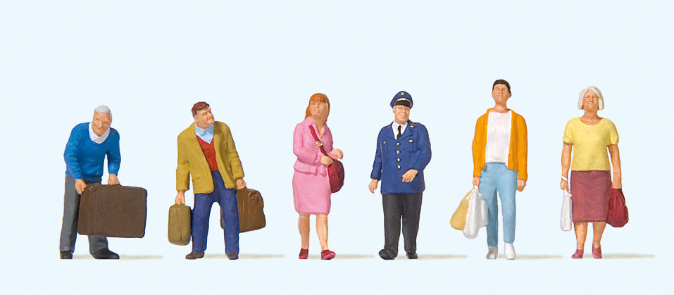 Preiser 10710 Travellers at the Platform (6) Exclusive Figure Set HO