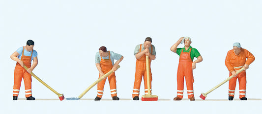 Preiser 10713 Street Cleaners (5) Exclusive Figure Set HO
