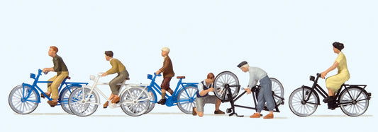 Preiser 10716 Young People with Bicycles (6) Exclusive Figure Set HO